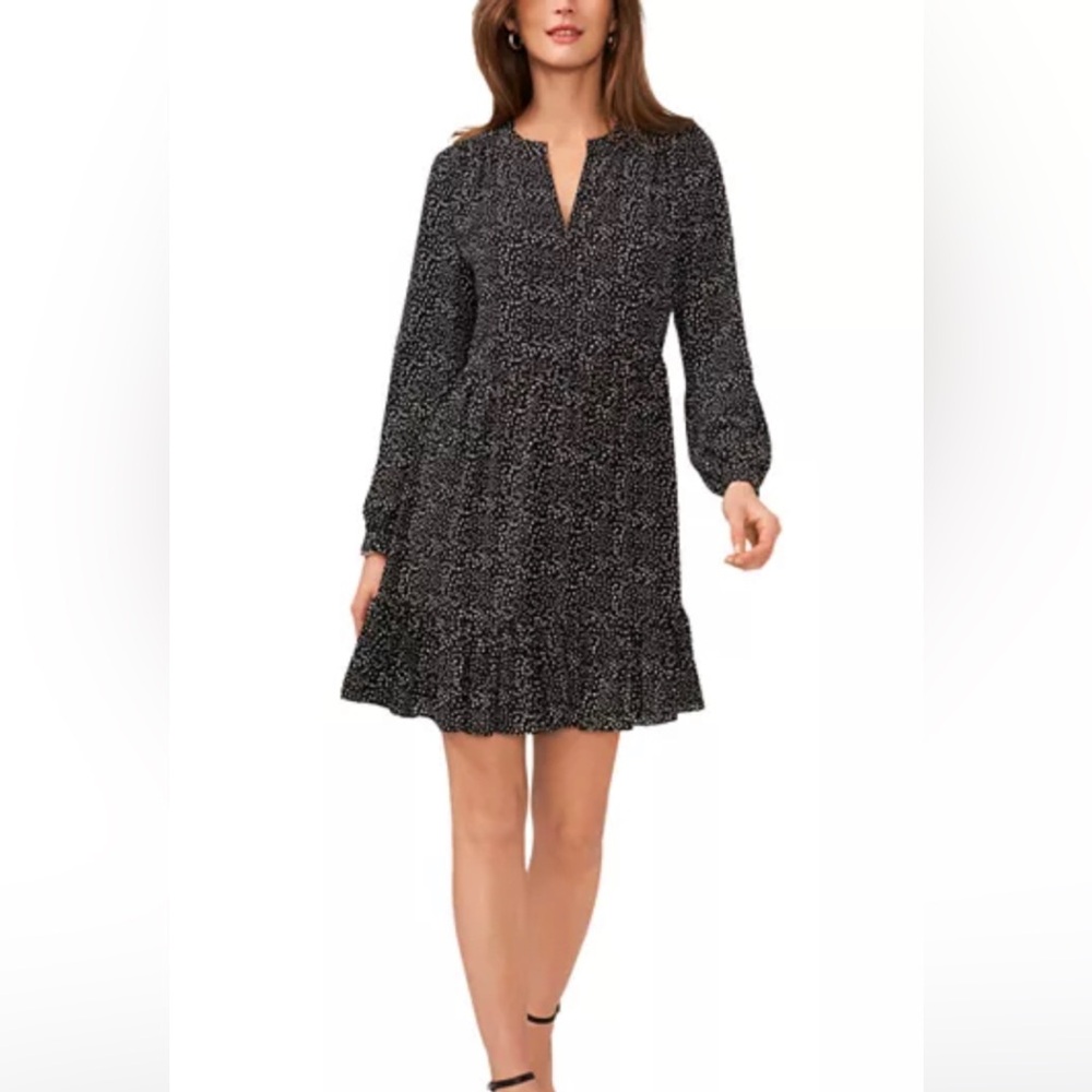 Make black and white dotted dress